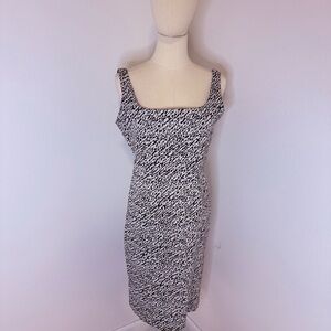 Diane Von Furstenberg Monochrome Animal Print Dress - Size 10